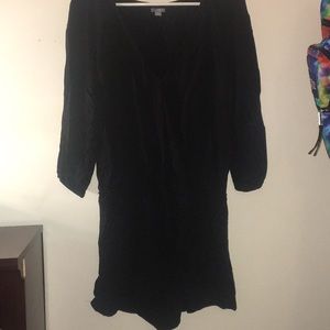 Aerie Quarter Sleeve Black Romper